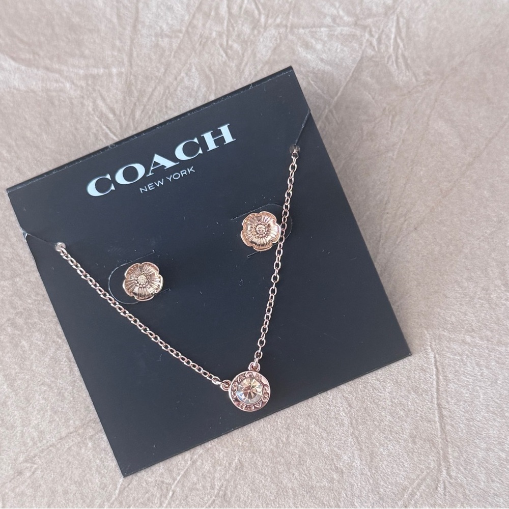 Coach Rose Gold Floral Earrings